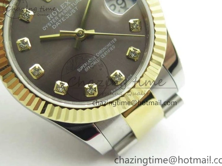 MiroTime 0127 SoftTouch Datejust 31mm 278273 SS YG BP Maker Best Edition Gray Diamonds Dial on SS YG Oyster Bracelet 2715